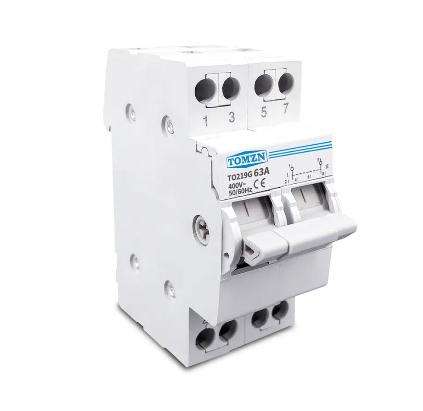 TOMZN 2P 63A MTS Dual Power Manual Transfer Isolating Switch Interlock Circuit Breaker