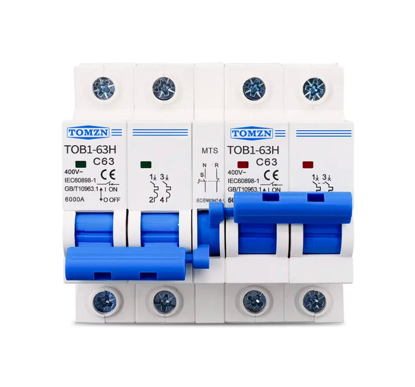 2P+2P MTS TOMZN AC Dual power Manual transfer switch Circuit breaker MCB 50HZ/60HZ