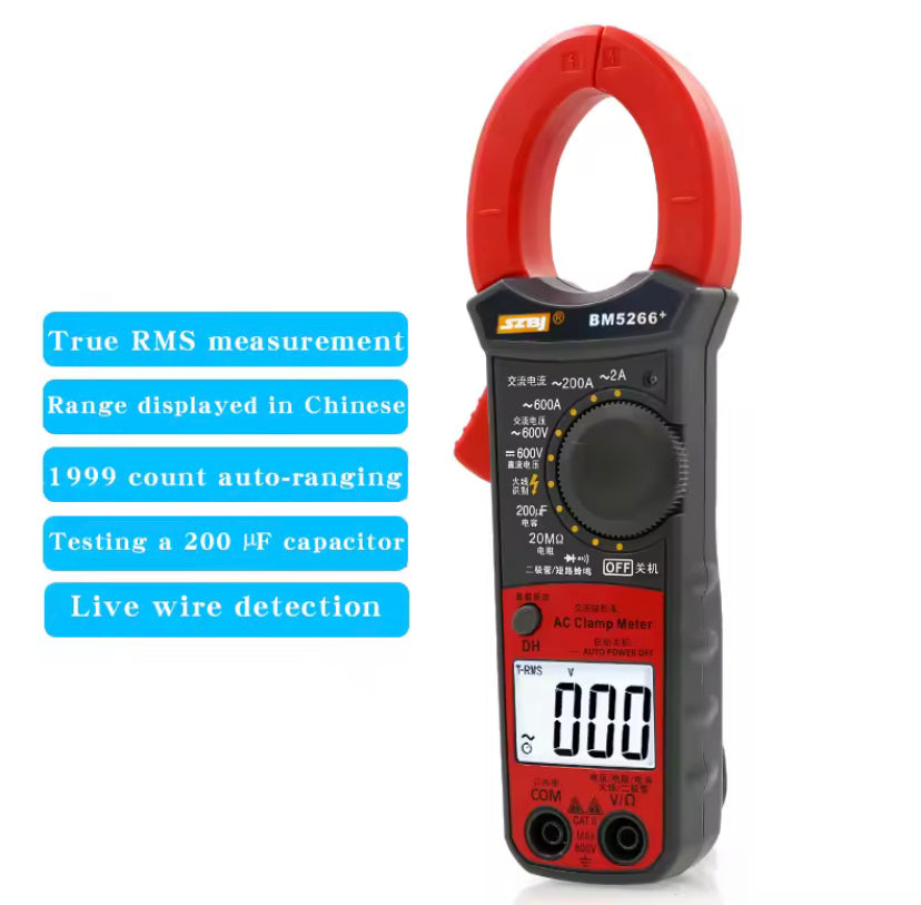 SZBJ BM5266 digital clamp multimeter AC ammeter universal meter clamp meter capacitor clamp current meter temperature