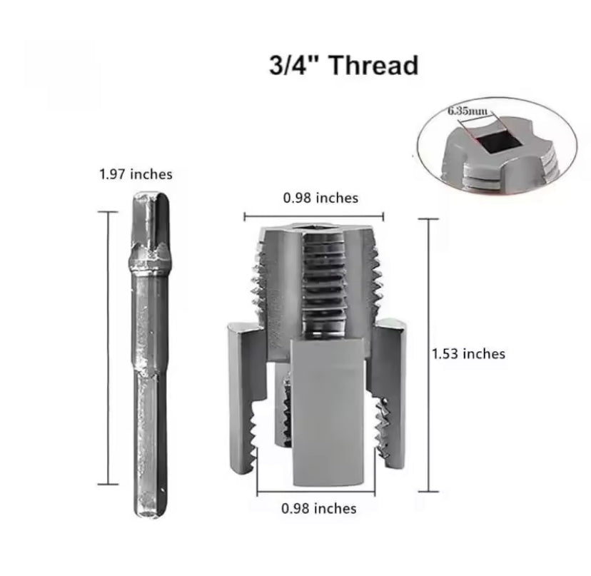 Electric Drill PVC Pipe Threader Kit 3/4 Inch Internal External Thread Cutter Tool Plumbing Repair for PVC Pipe DIY