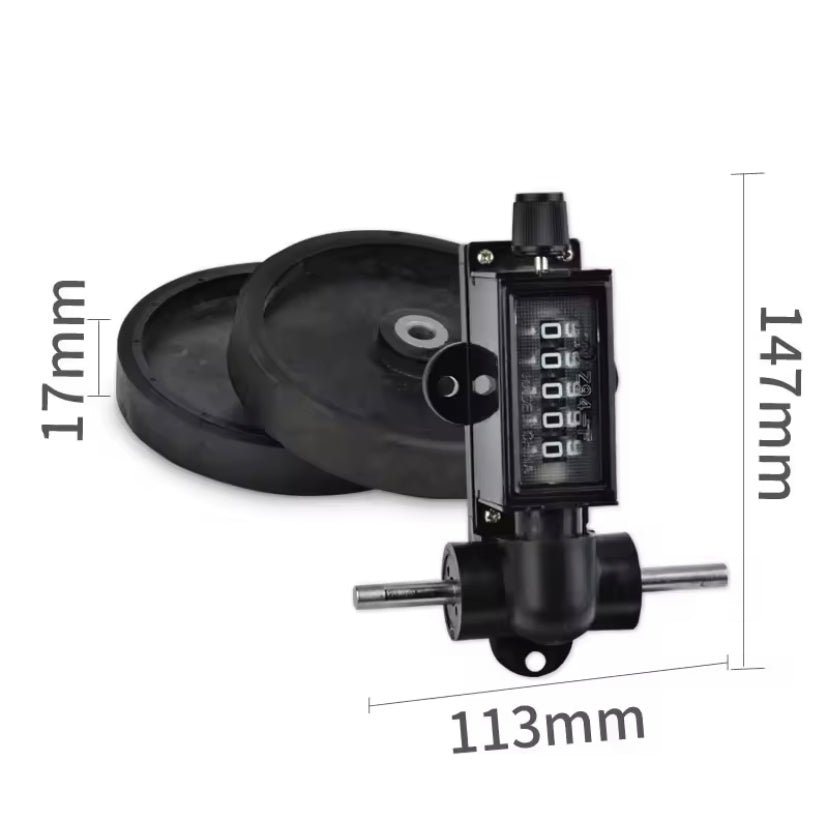 Mechanical Wheel Meter Counter 5 Digits Spinning Cable Plastic Film Leather Length Measurement Counter