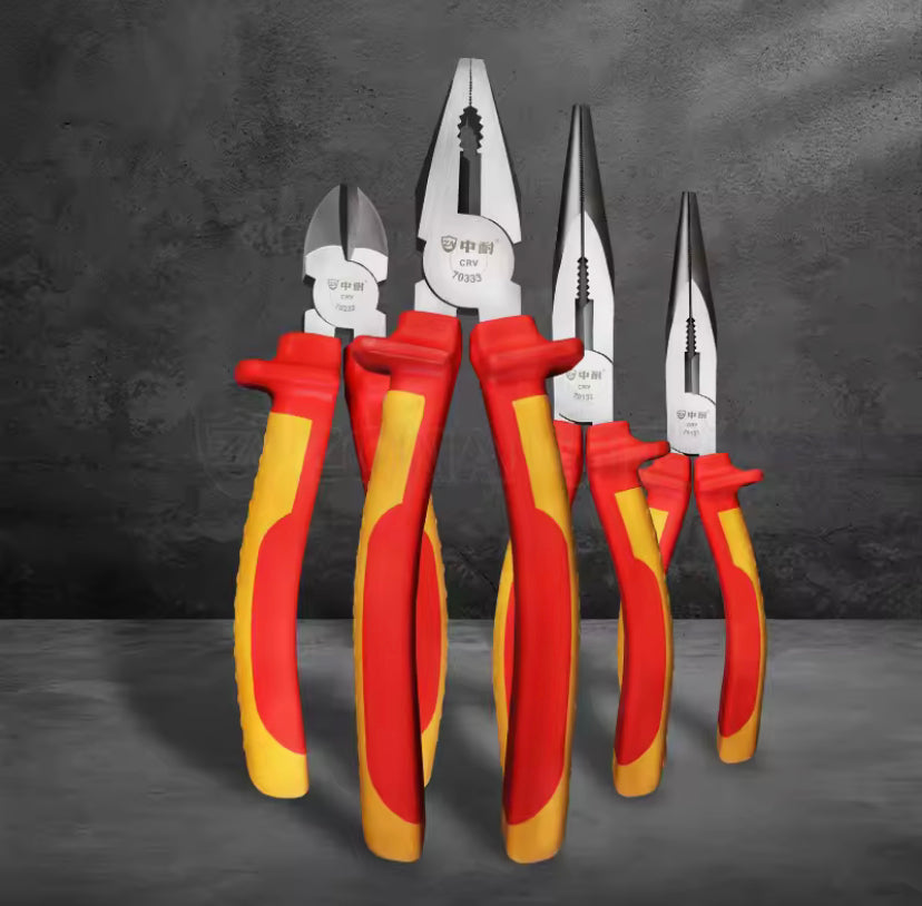 1000V high-voltage multi-purpose insulated electrician 8-inch 6-inch pliers steel wire pliers pointed pliers diagonal pliers
