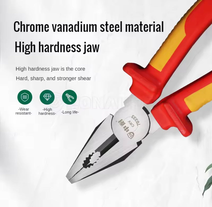 1000V high-voltage multi-purpose insulated electrician 8-inch 6-inch pliers steel wire pliers pointed pliers diagonal pliers