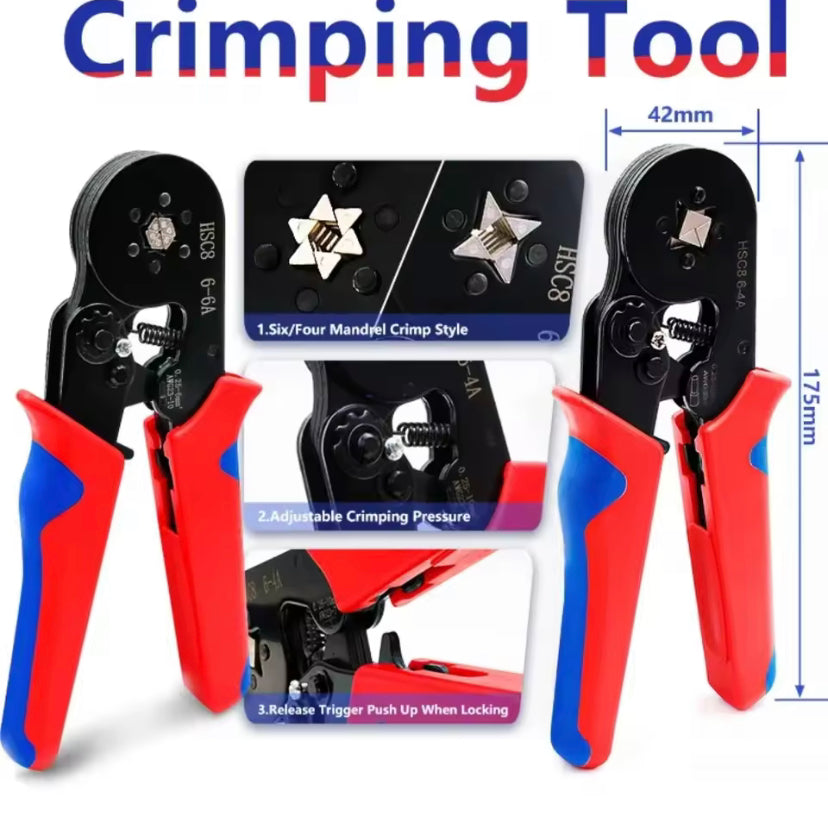 Terminals Hand Crimping Pliers 6-4 6-6 0.25-10mm² 23-7AWG 0.25-6mm² 23-10AWG Electrical Wire Ferrule Crimping Pliers Hand Tools