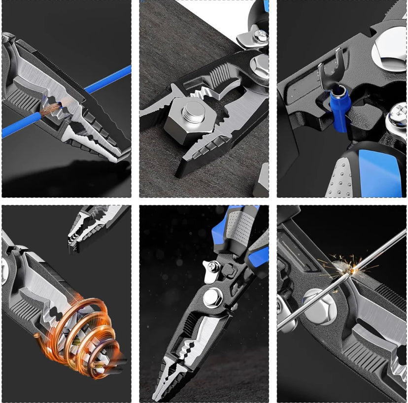 YTH ME11 9-In-1 Multi-Functional Wire Stripper – 8" Wire Stripping, Cutting & Crimping Tool For Electric Cable Work