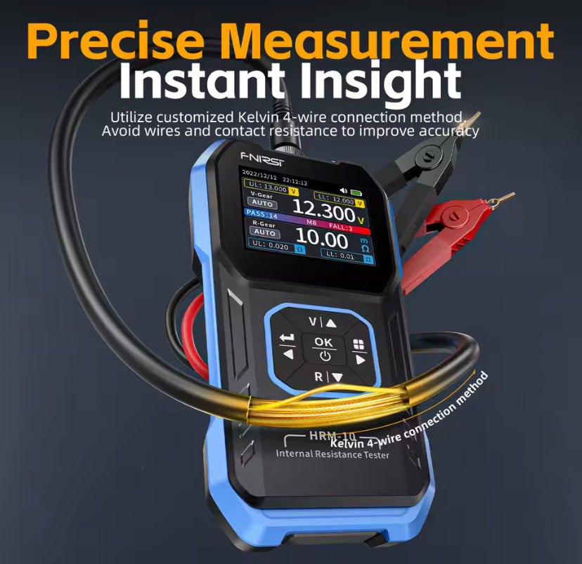 FNIRSI HRM-10 Battery Voltage Internal Resistance Tester 18650 High-precision AC Acid Lithium Lead Car Battery Capacitor Tester