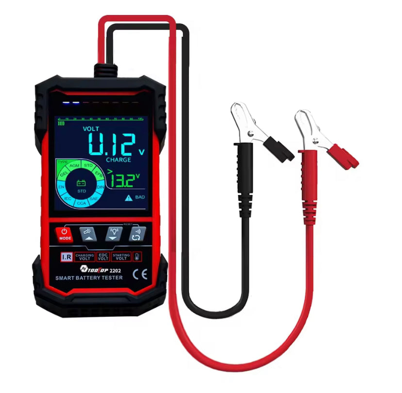 TOOLTOP ET2202 Car Battery Tester Battery Load 12V 24V Battery Voltage Internal Resistance Detection Battery Analyzer
