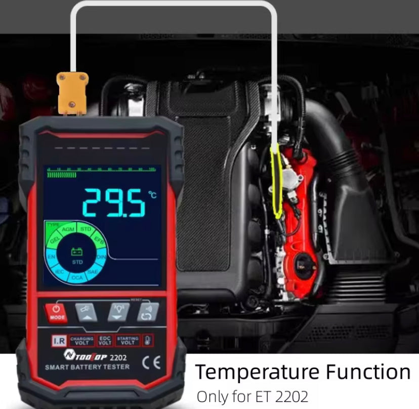 TOOLTOP ET2202 Car Battery Tester Battery Load 12V 24V Battery Voltage Internal Resistance Detection Battery Analyzer