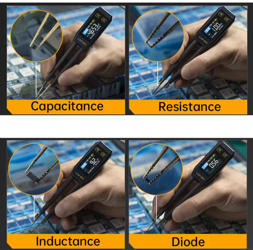 FNIRSI LCR-ST1 Mini Smart Tweezer LCR SMD ESR Tester Resistance Capacitance Inductance Continuity Diode Test Measurement Tools