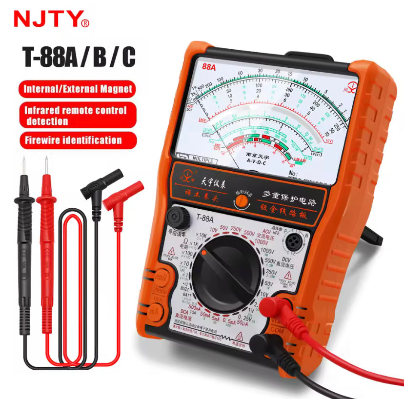 High Precision Pointer Multimetro T88B AC DC 2500V Voltmeter Ammeter Resistor Analog Multimeter Tester tools