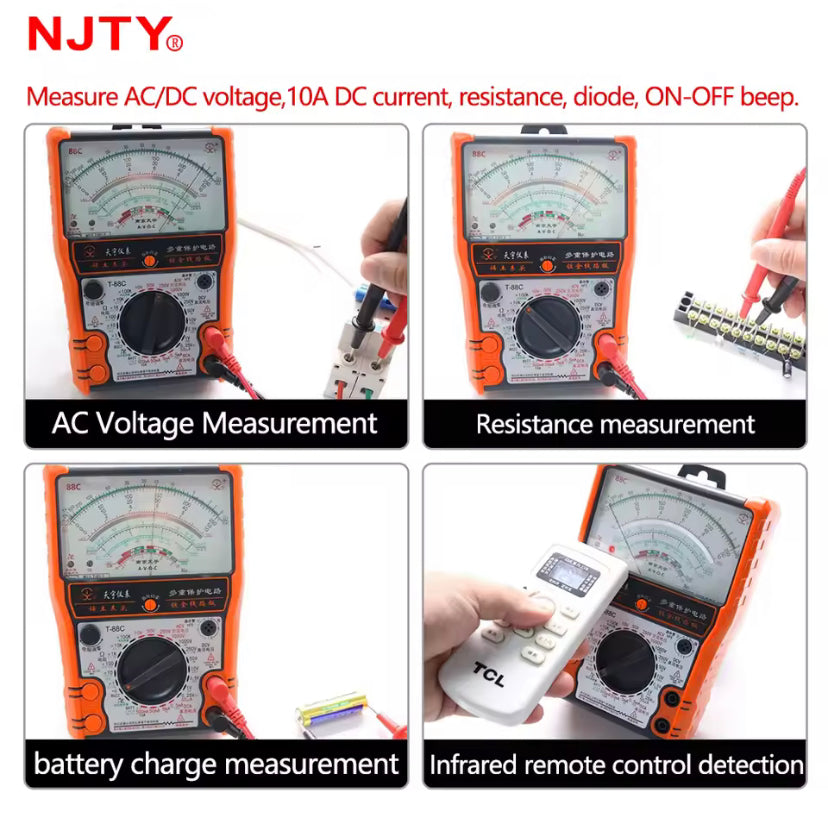 High Precision Pointer Multimetro T88B AC DC 2500V Voltmeter Ammeter Resistor Analog Multimeter Tester tools