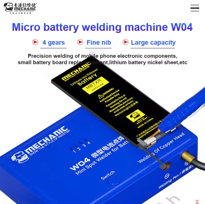 MECHANIC W04 Micro Battery Spot Welder with Four Gears for Phone Battery Repair Precision Mini Spot Welding Machine