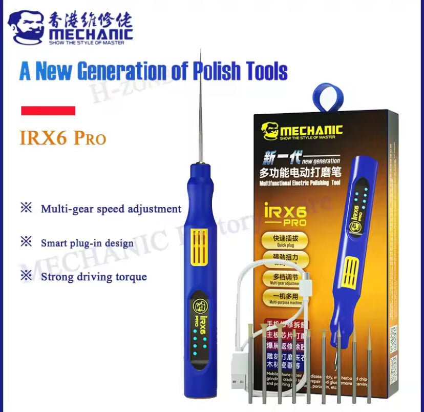 MECHANIC IRX6 pro Charging Wireless Small Handheld Chip polishing Pen MINI Electric Carving Grinding Machine for Mobile Phone