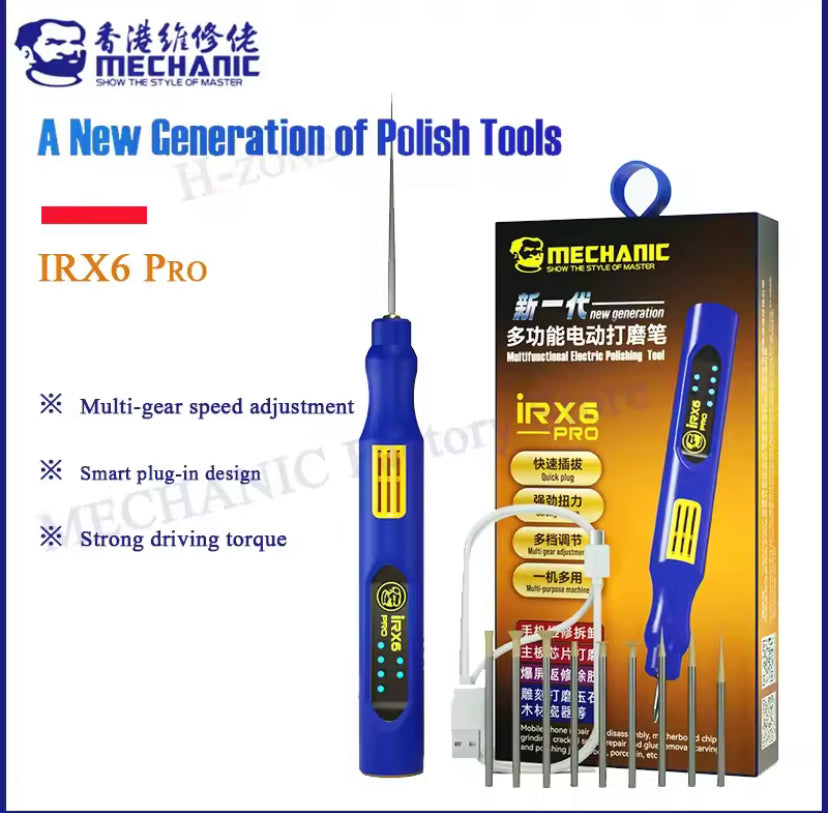 MECHANIC IRX6 pro Charging Wireless Small Handheld Chip polishing Pen MINI Electric Carving Grinding Machine for Mobile Phone