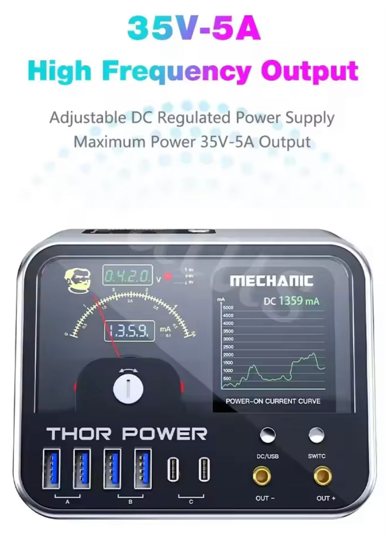 MECHANIC Thor Power Adjustable DC Regulated Power Supply Expansion Interface Intelligent IoT Digital Diagnostic Power Supply