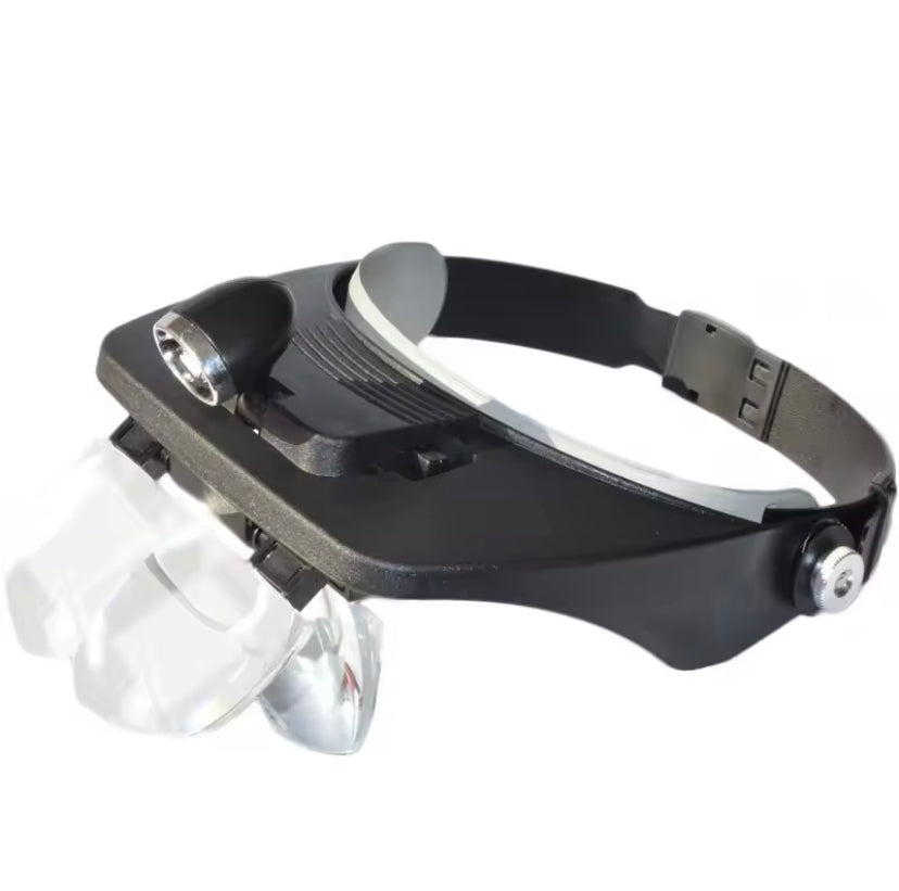 Head-mounted Helping Hand Soldering Phone Screen Magnifier Magnifying Glass with LED Lights Solder Clamp 4 Groups of Lenses