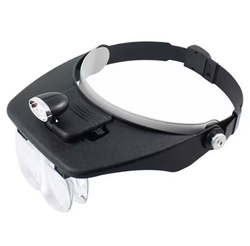 Head-mounted Helping Hand Soldering Phone Screen Magnifier Magnifying Glass with LED Lights Solder Clamp 4 Groups of Lenses