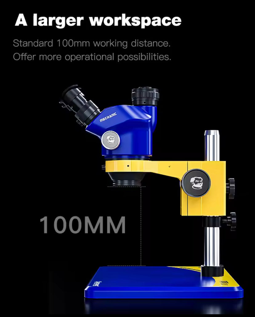 MECHANIC OFFICIAL D75T-B11 Trinocular Stereo Microscope HD Clear Magnified 7-50X Continuous Zoom Observation For Phone Repair