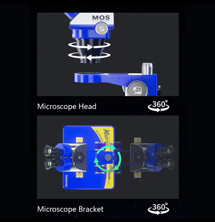MECHANIC MOS300-B11 HD Trinocular Stereo Microscope 6-45X Zoom for Mobile Phone Computer Motherboard PCB BGA Repair Tool