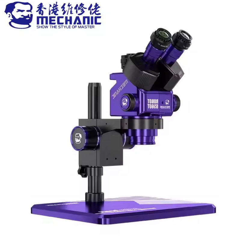 MECHANIC ROBOT 6560T-B11 6.5-60X Magnification Synchronous Zoom Microscope Cell Phone Repair Trinocular Stereo Microscope Tools