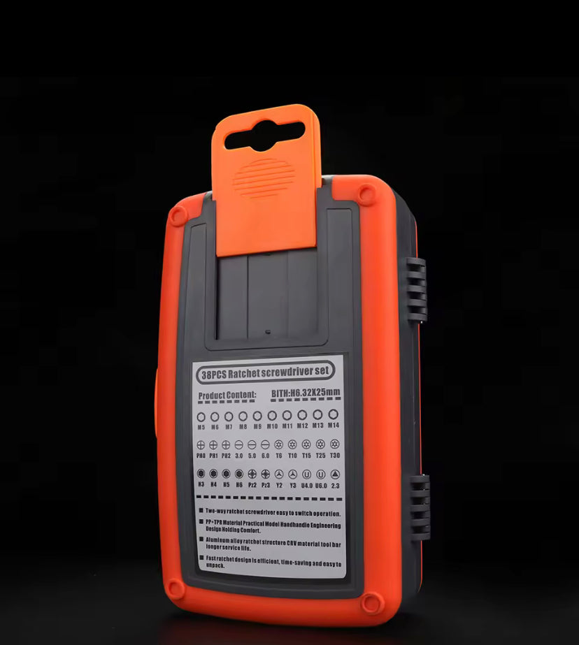 38 In 1 Ratchet Screwdriver Set Car Socket Magnetic Screwdriver Bits Multifunctional Automobile Repair Household Hand Tool Kit