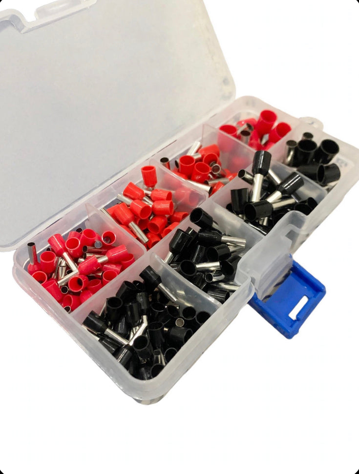 Wire Ferrules Box 220PCS Single Ferrule Connectors Insulated Tinned Brass Pins Set For Electrician Terminal Block End Sleeve Crimps