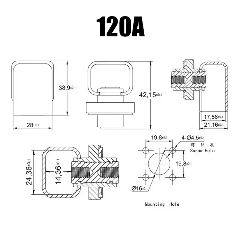 1 Set Terminal Block 120A/150A/200A Current Energy Storage Terminal Energy Lithium Battery Storage Cabinet Connector Terminal Block