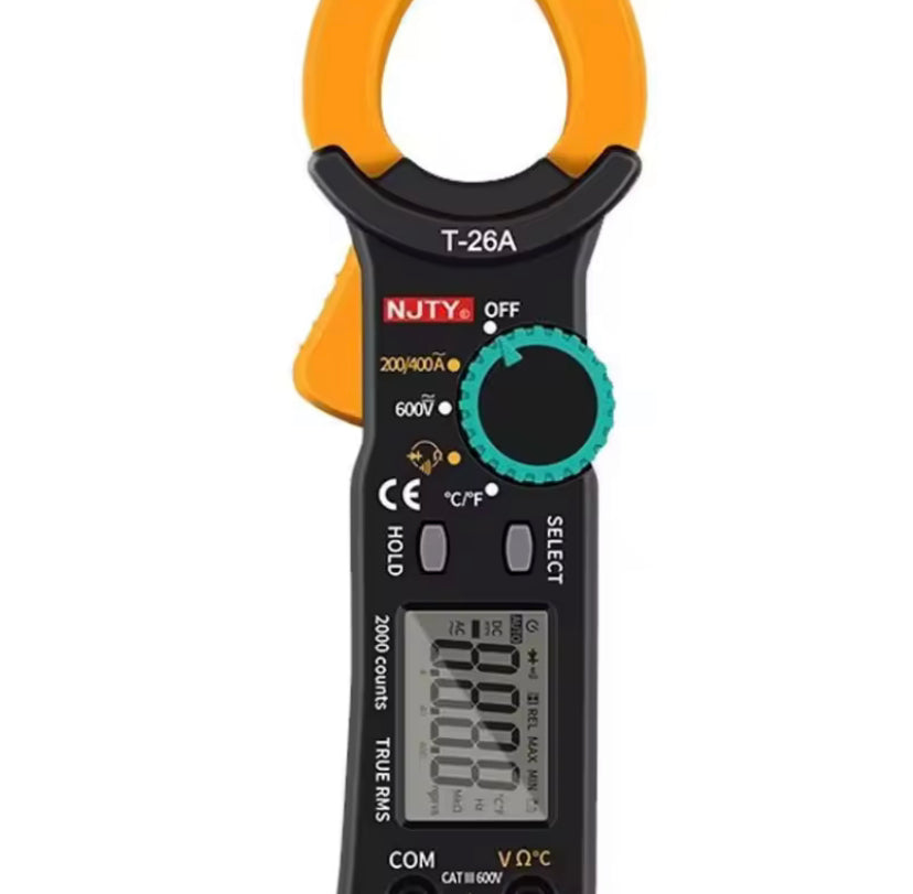 T26A Clamp Meter Multimeter Digital Ammeter Multimeter AC/DC Voltage AC Ampere Intelligent Anti-Burn Multimetertool