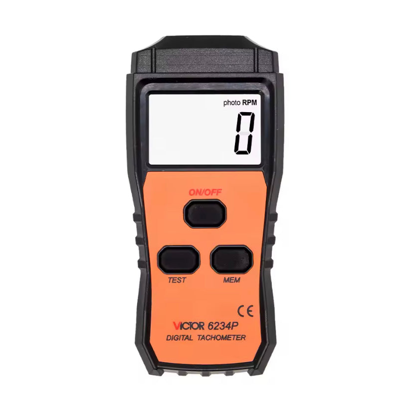 Victor 6234P Digital Laser Tachometer Tester Diagnostic Tool Non-Contact Motor Lathe Speed Gauge Revolution Spin RPM Meter