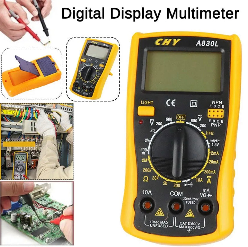 CHY A830L LCD Digital Multimeter DC AC Voltage Diode Freguency Multifunction Volt Tester Test Current Voltmeter Ammeter Meter Gauge