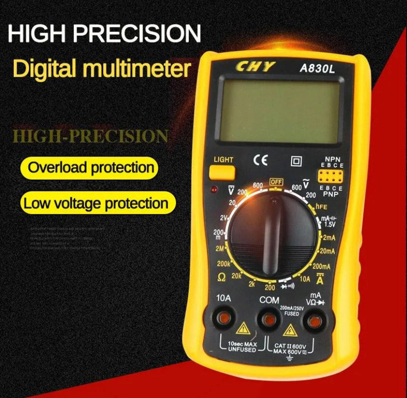 CHY A830L LCD Digital Multimeter DC AC Voltage Diode Freguency Multifunction Volt Tester Test Current Voltmeter Ammeter Meter Gauge