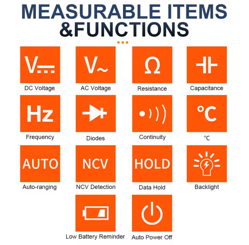 933 Portable multimeter Auto-ranging Pocket Digital Multimeter Multi Tester Measure DC/AC Voltage Resistance Capacitance Diodes