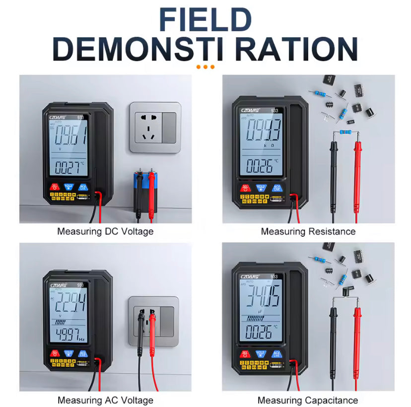 933 Portable multimeter Auto-ranging Pocket Digital Multimeter Multi Tester Measure DC/AC Voltage Resistance Capacitance Diodes
