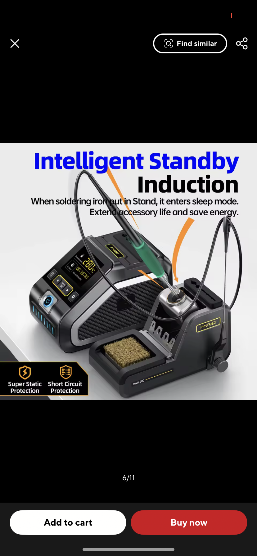 FNIRSI DWS-200 F210H 200W Power Repaid Heating Soldering Iron Staion Solder Iron Handle Electronic Welding Rework Station