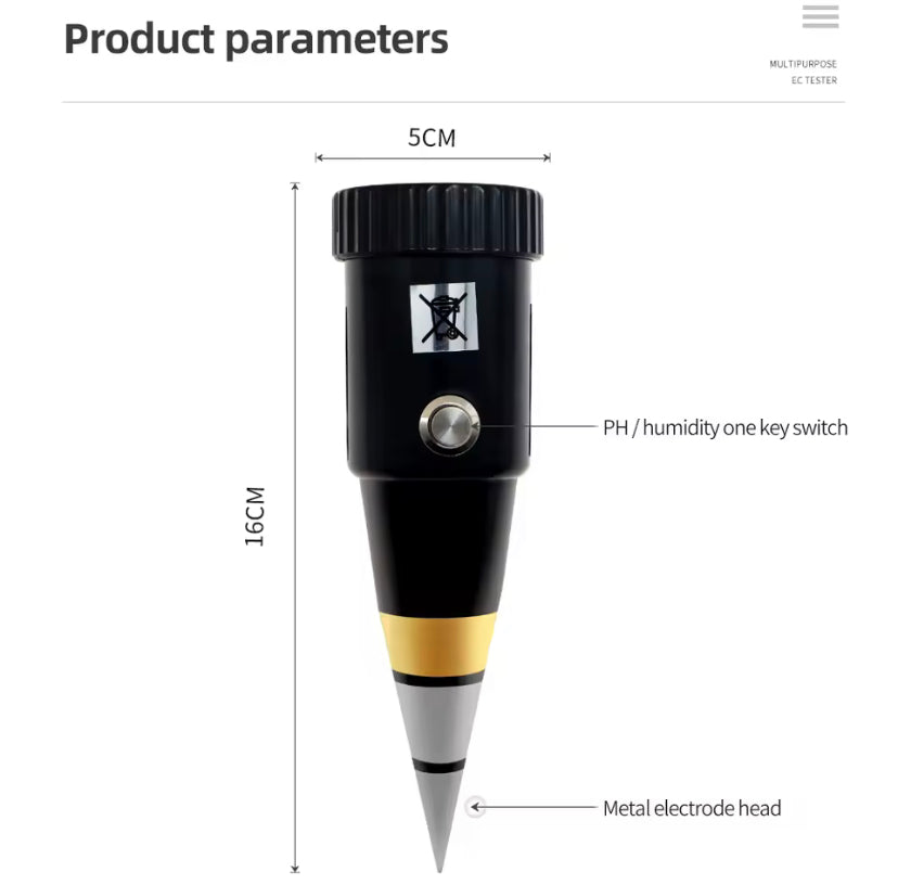 2 in 1 Soil PH&Moisture Meter CE Certified Soil Temperature Humidity Sensor Electric Conductivity Soil Moisture Meter Sensor