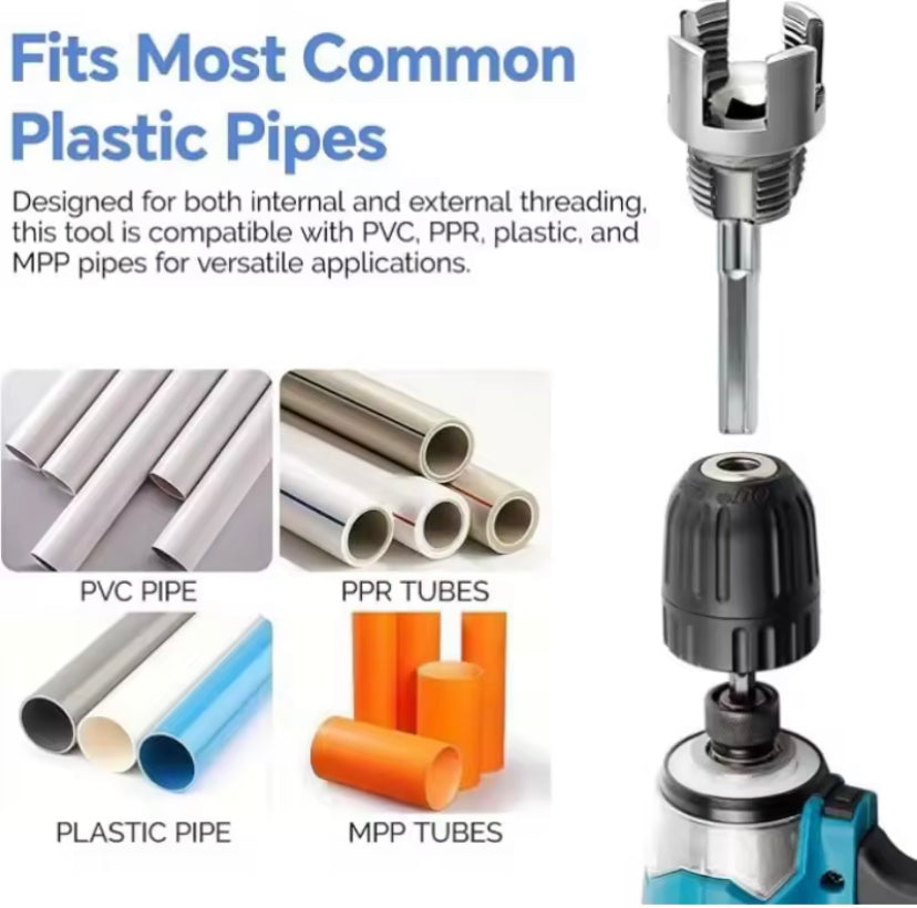 3 Size Pipe Threading Tool Set 1/2, 3/4 And 1 INCH Integrated Internal External Thread Maker for PVC PPR Plastic Water Pipe General Plumbing Die Set