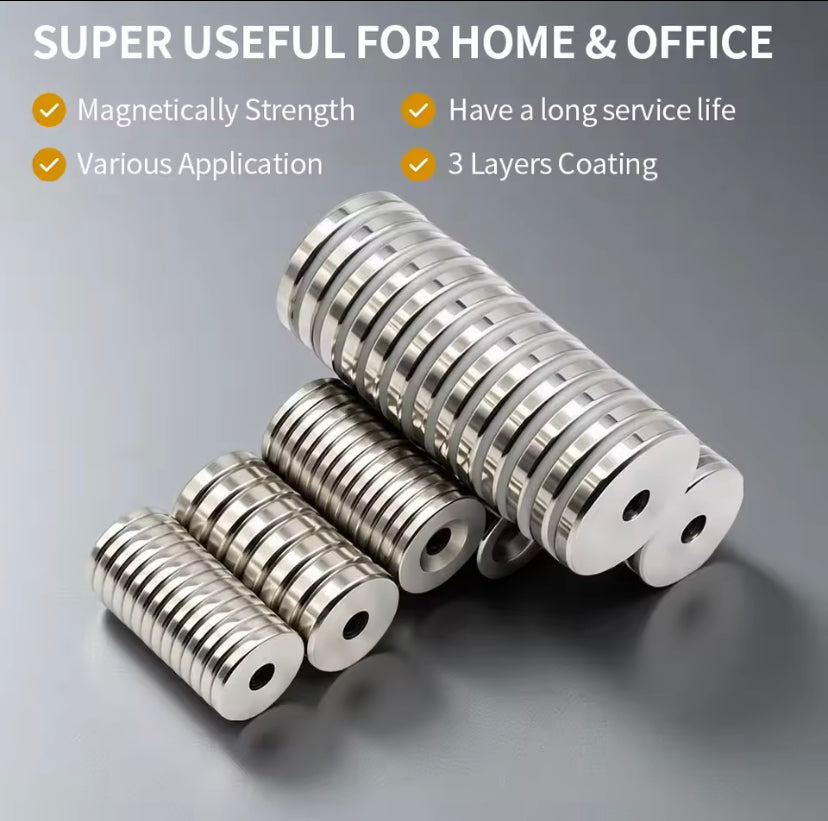 Super Strong Round Powerful Magnet with Holes Magnet for Fridge,DIY,Building,Scientific,Craft,and Office Magnets