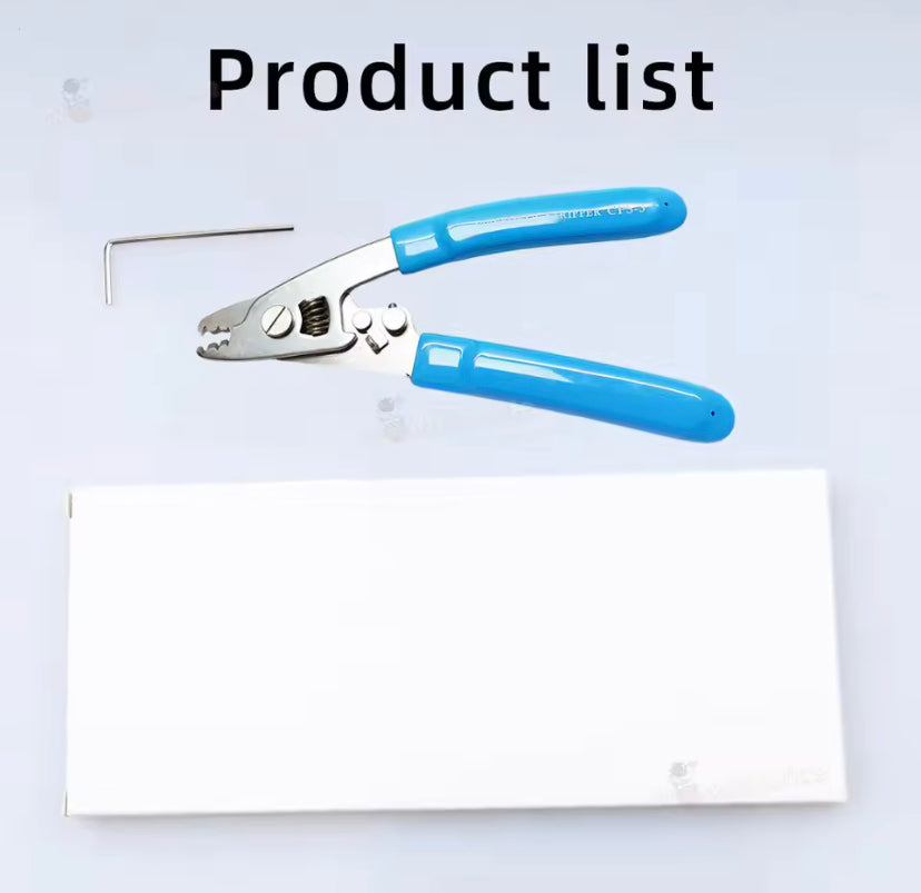 FS-90 Steel Three Mouth Miller Fiber Stripping Coated With Leather Wire For Optical Cable Pliers