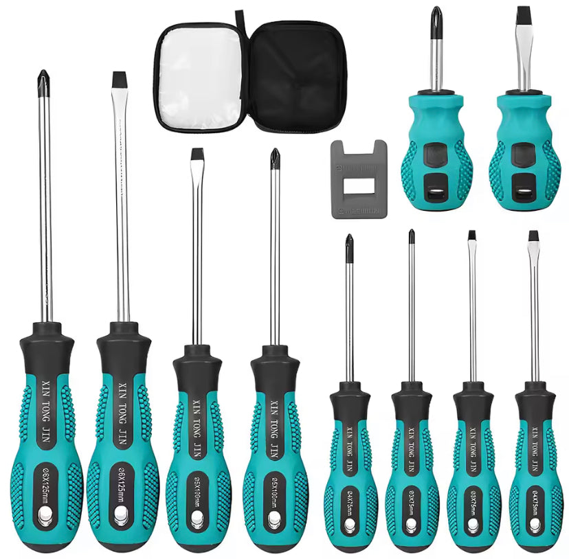 10 sets of magnetic screwdrivers heavy duty manual screwdrivers cross head screwdrivers metric flat head screwdrivers