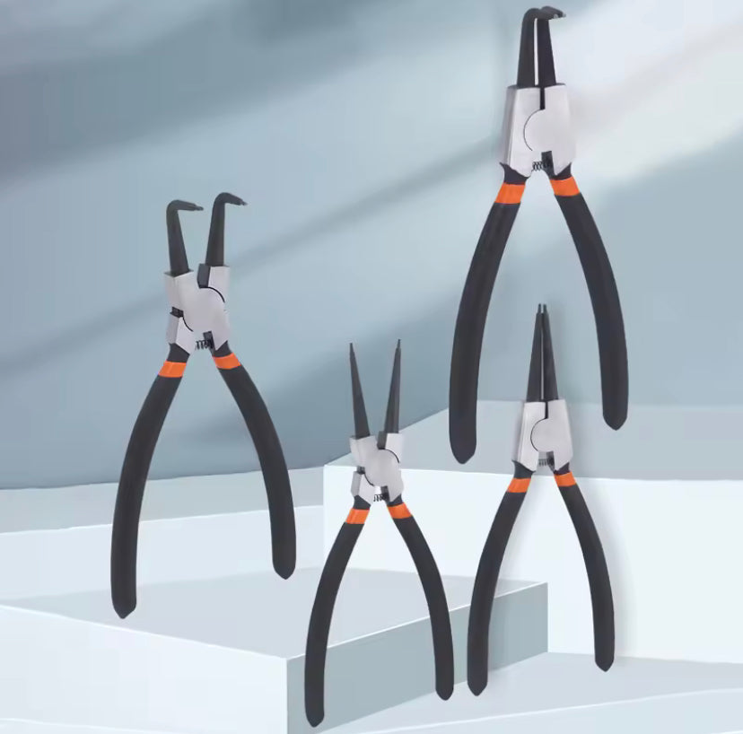 4 PCS Circlip Pliers Set Expansion Pliers Retaining Ring Pliers Internal External Snap Ring Pliers Spring Pliers Hand Tools