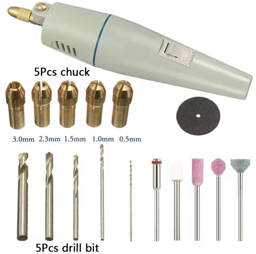 Mini Electric Drill Set DIY Micro Electrical Drill Grinder For Dremel Wood Jewel Stone Cutting Drilling Grinding Engraving Tool