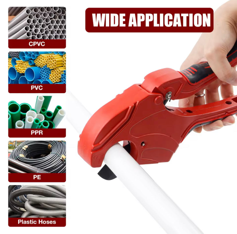 PVC Pipe Cutter Scissors Multifunctional Ratchet PPR/PEX Cutting Hose Cutter Portable Safety Lock Hand Tools 43mm