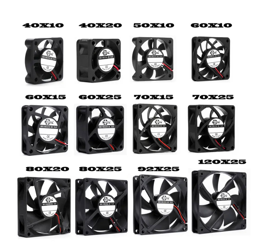 40mm 50mm 60mm 70mm 80mm 92mm 120mm DC 5V 12V 24V Axial Cooling Brushless Motor Case Quiet Fan 2PIN Sleeve Bearing
