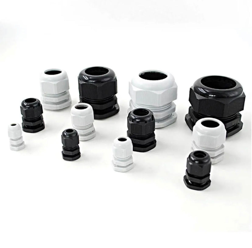 PG7/9/11/13.5/16/19 Waterproof Cable Gland Cable entry IP68 PG Series White Black Nylon Plastic Connector