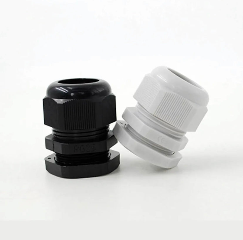 PG7/9/11/13.5/16/19 Waterproof Cable Gland Cable entry IP68 PG Series White Black Nylon Plastic Connector