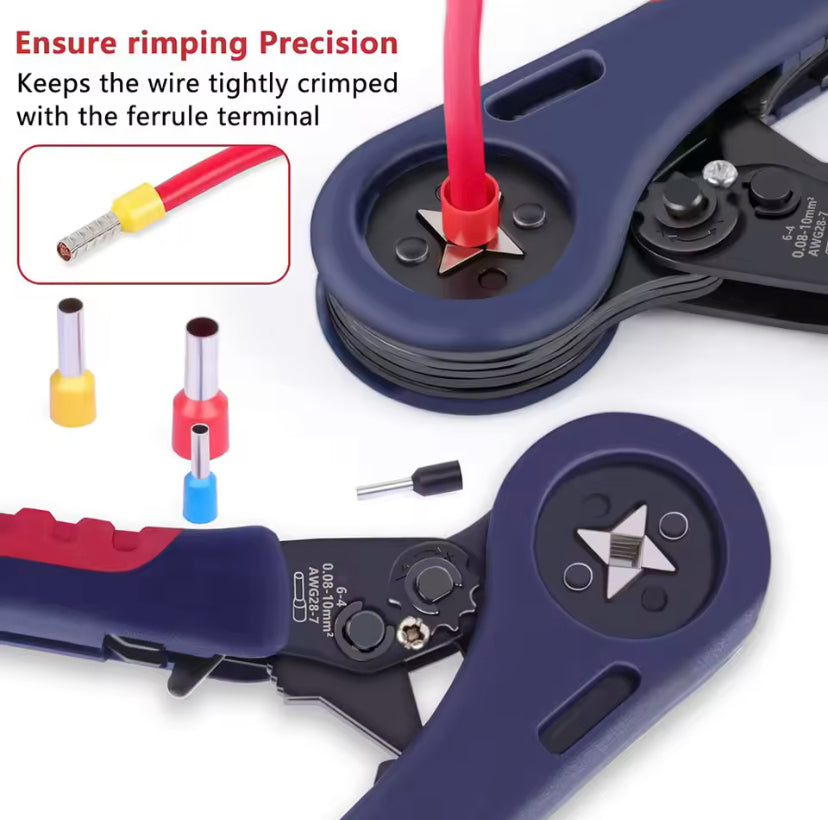 HSC8 6-4A automatic adjusting ratchet type wire crimping pliers, suitable for crimping tool of AWG28-10 terminal wire ferrule
