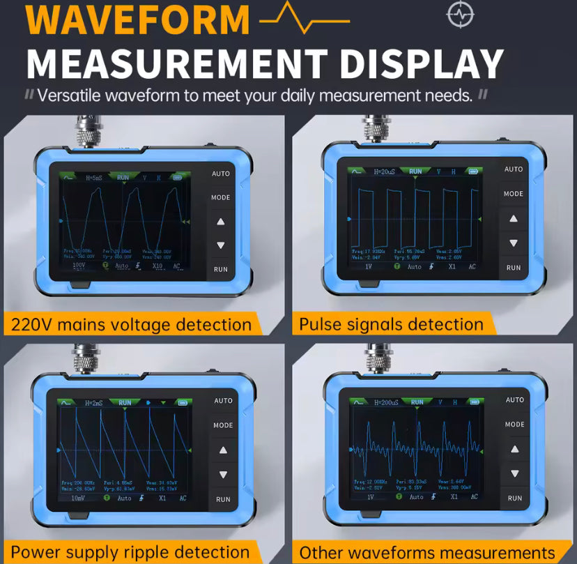 FNIRSI DSO510 2-In-1 Oscilloscope New 10MHz Mini Handheld Digital Signal Generator 48MS/s Sampling Rate Electronic Repair Tool