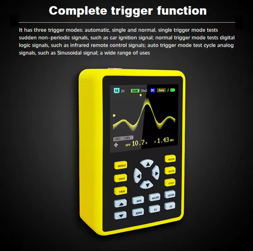 FNIRSI 5012H Handle Osciloscopio Digital Oscilloscope 500MS/s Sampling Rate 100MHz Analog Bandwidth Support Waveform Storage