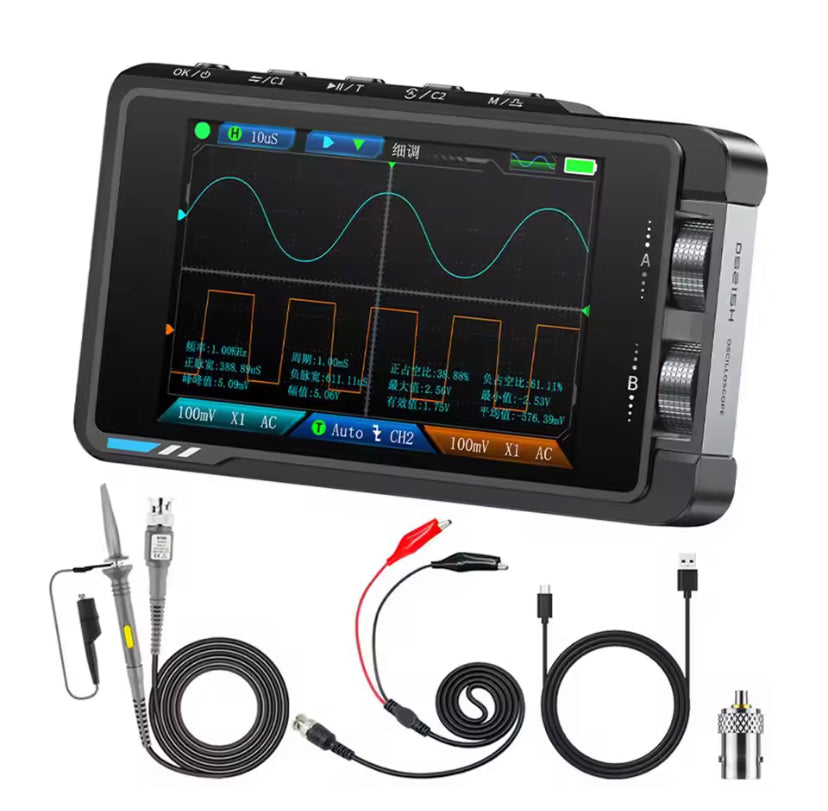 FNIRSI DS215H 2 in 1 Digital Oscilloscope Signal Generator Handheld Dual Channel 50MHZ 250MS/s Automatic Osciloscópio Tool