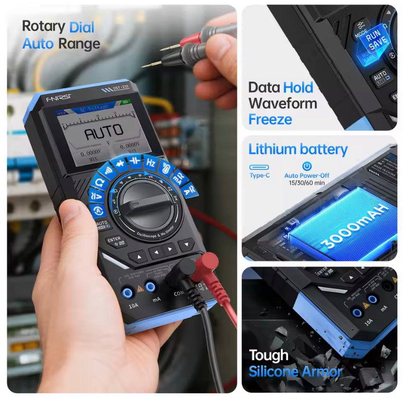 FNIRSI DST-201 Digital Multimeter Three In One Electronic Maintenance And Testing Tool 19999 Counting, 10MHz Bandwidth